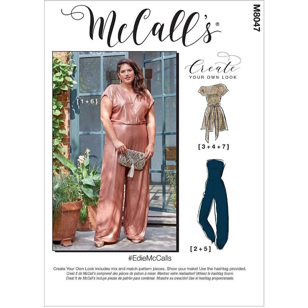 McCalls Sewing Pattern 8047 Jumper Romper Strapless Off‎ Shoulder Misses 8-16